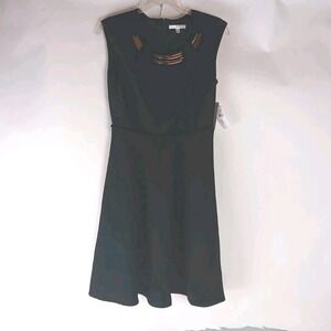 Studio One New York Black  Sleeveless Gold-tone Necklace Dress Size 6